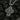 Front view of 925 sterling silver clover cross pendant with detailed crucifixion relief on dark background