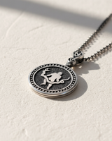 925 sterling silver Ophiuchus zodiac pendant with oxidized finish and detailed relief
