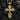 Back view of silver cross pendant showing detailed engraved Cyrillic prayer inscription