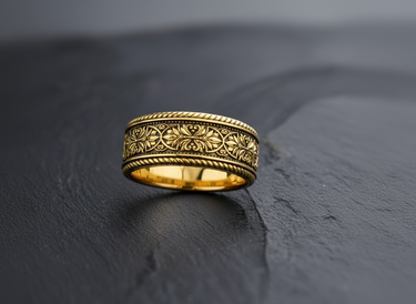 Silver Vintage Floral Ring