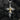 Angled view of gothic style cross pendant highlighting polished finish, gold plating, and spiritual symbolism