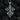 Detailed 925 sterling silver Orthodox cross pendant with openwork filigree design and cubic zirconia accents on coal