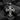 Front view of solid sterling silver Slavic cross pendant with oxidized finish and detailed religious relief