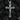 Front facing shot of sterling silver religious cross pendant with golden accents displayed on a dark textured background