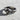 Celtic halo cross ring in oxidized silver, angled perspective view