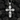 Angled view of gold vermeil religious cross pendant showing thick bail and side profile details