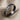 Diagonal Twist Ring, oxidized silver, angled perspective view on fabric