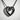 Infinity heart pendant, black rhodium, angled product view