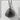 Onigiri Rice Ball Pendant, black rhodium, front view on stone display