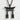 Floating Torii Gate Pendant, black rhodium, front view on textured background