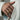 Bull Horn Ring, gold vermeil, worn on model hand
