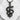 Rod of Asclepius Pendant, black rhodium plated, front view on stone