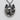 Handcrafted oxidized silver horseshoe pendant with detailed horse head carving hanging on textured background