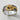 Front view of two-tone Japanese dragon ring in 925 sterling silver featuring gold Ryū on textured background