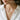 Lifestyle photo of model wearing a molten dripping ingot pendant necklace against white shirt background