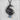 Dragon Crescent Moon Pendant, black rhodium, front view on concrete