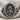 Saint Rose of Lima Ring, oxidized silver, top perspective view on fabric