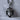 Gothic Sugar Skull Pendant, oxidized silver, angled product view