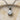 Round Solitaire Pendant, oxidized silver, front view