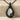 Wire Wrapped Moonstone Leaf Pendant, black rhodium plated, front product view