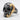 Baroque Wave Skull Ring in two-tone silver and gold finish