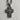 Latin Cross Stepped Pendant, oxidized silver, angled product photo