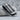 Art Deco Stepped Money Clip, oxidized silver, product view on stone surface