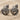 Scallop Folded Shell Earring, oxidized, front product view