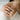 Cobalt Cocoon Open Ring, oxidized, worn on model's hand