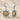 Citrine Sunbeam Halo Drop Earring, two-tone finish, front product view