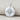 Compass Star Disc Pendant, polished silver, front view