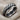 Two row cable ring in oxidized silver, front view