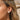 Opal Star Flatback Earring, polished silver, worn on model ear