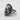 Hannya Profile Ring, oxidized silver, three-quarter view