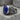 Lapis Urartian Griffin Ring, oxidized, angled view