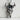 Deer Skull Branch Crown Pendant, oxidized silver, angled perspective view