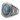 Labradorite Crosshatch Flare Ring, oxidized silver, front view on white background