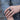 Onyx Elk Antler Shoulder Ring, black rhodium, worn on model hand