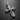 Men's 925 sterling silver crucifix pendant with a textured finish and polished edges, angled on a black surface.