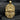 Gold vermeil Gothic skull pendant with IHS engraving and gargoyle details on dark background