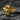 Gold vermeil variant of gothic skull cross ring showing intricate skeleton details