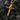 Gold variant of the rugged cross pendant showing intricate thorn details and wood grain finish