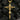 Close up front view of handcrafted silver crucifix pendant showing INRI inscription and body details