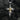 Handcrafted silver flame cross pendant with gold center accent showing two-tone design