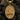 Gold vermeil Saint Mercurius pendant featuring warrior on horseback with two swords on textured background