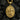 Gold vermeil Saint Joseph of Cupertino pendant with cross design on textured background