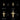 Size comparison chart for the two-tone silver crucifix pendant, showing XS, S, M, and L options from 0.6 to 2.2 inches.