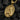 Gold plated variation of Saint Hildegard medallion showing intricate religious design and lettering details for contrast