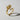 Side angle of the handcrafted open cuff hand solitaire ring highlighting the elegant gold vermeil finish.