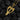Front view of handcrafted winged sword pendant showing detailed feather texture and gold cross blade